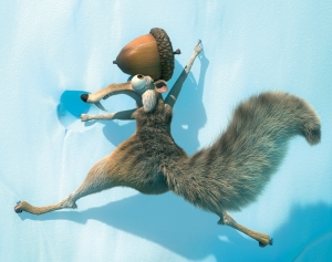 “Scrat” personaggio de “L’era Glaciale” che ha avuto un suo personale seguito in “Gone Nutty”. Blue Sky.